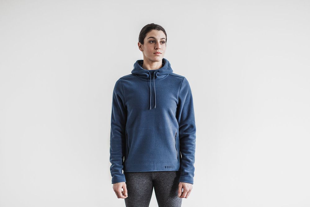 NOBULL Women's Arctic Pullover Hoodie - Steel Blue - Ireland (4057CUNAI)